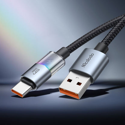USB-A - USB-C McDodo CA-8180 Colorful adat- és töltőkábel, 66W, 1.2m, Fekete