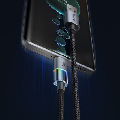 USB-A - USB-C McDodo CA-8180 Colorful adat- és töltőkábel, 66W, 1.2m, Fekete