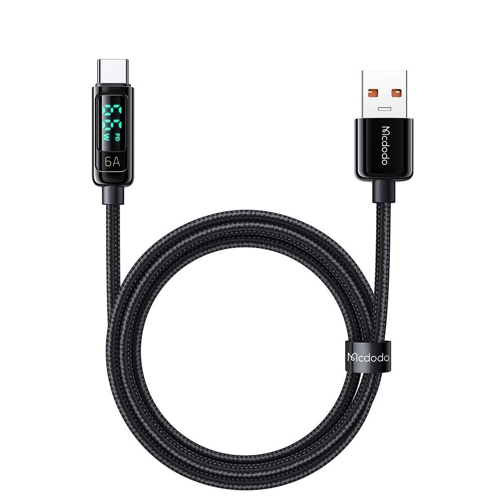 USB-A - USB-C McDodo CA-8690 Display adat- és töltőkábel, 66W, 1.2m, Fekete
