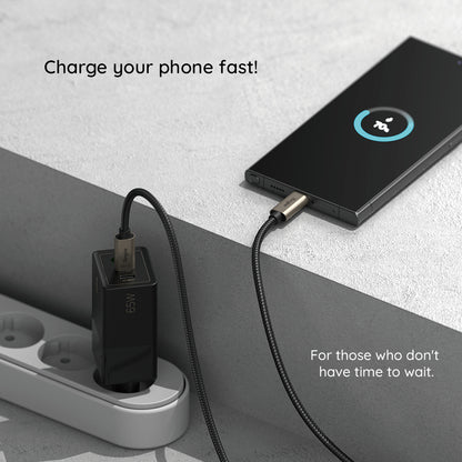 USB-A - USB-C Ringke adat- és töltőkábel, 60W, 2m, Fekete