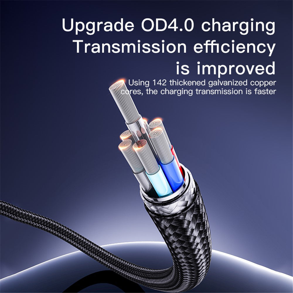 USB-A - USB-C Yesido CA129C adat- és töltőkábel, 18W, 1.2m, Fekete