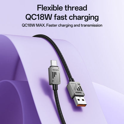 USB-A - USB-C Yesido CA135C adat- és töltőkábel, 18W, 1.2m, Fekete