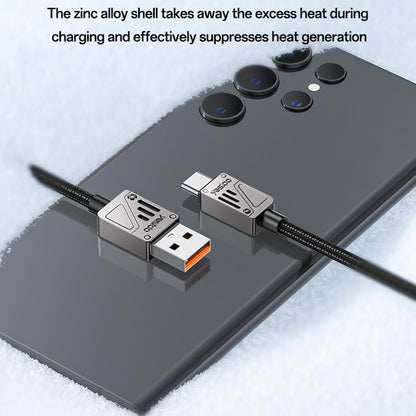 USB-A - USB-C Yesido CA135C adat- és töltőkábel, 18W, 1.2m, Fekete