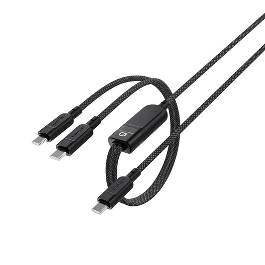 USB-C adat- és töltőkábel - 2 x USB-C Acefast C5-11, 100W, 1.2m, Fekete