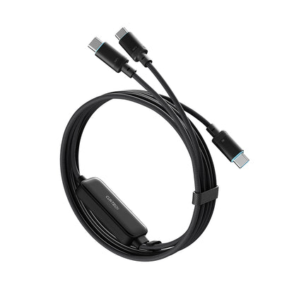 USB-C adat- és töltőkábel - 2 x USB-C Cuktech C2C615, 140W, 1,5 m, fekete CKC2C615GLBK