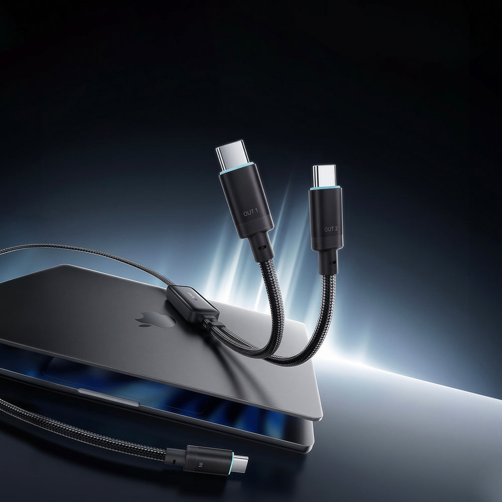 USB-C adat- és töltőkábel - 2 x USB-C Cuktech C2C615, 140W, 1,5 m, fekete CKC2C615GLBK