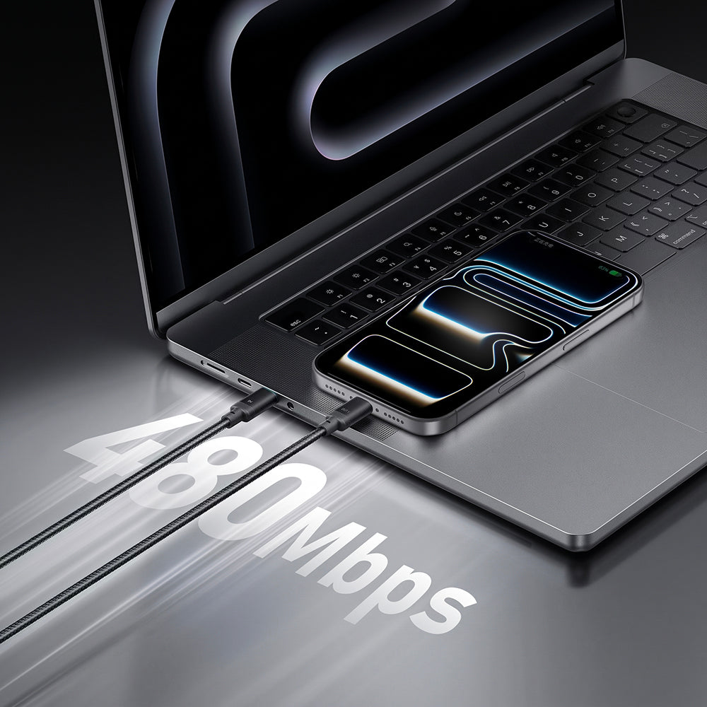 USB-C adat- és töltőkábel - 2 x USB-C Cuktech C2C615, 140W, 1,5 m, fekete CKC2C615GLBK