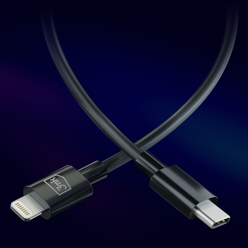USB-C - Lightning adat- és töltőkábel 3MK Hyper, 20W, 1,2m, fehér