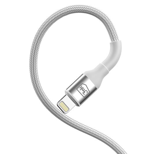 USB-C - Lightning 3MK Hyper N adat- és töltőkábel, 20W, 1m, fehér