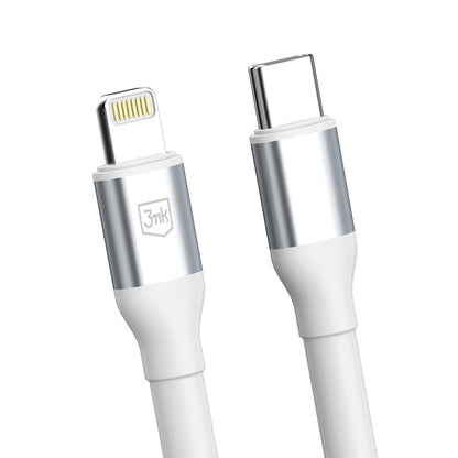 USB-C - Lightning 3MK Hyper N adat- és töltőkábel, 20W, 1m, fehér