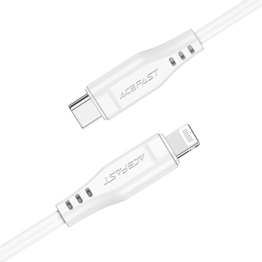 USB-C - Lightning Acefast C3-01 adat- és töltőkábel, 30W, 1.2m, Fehér