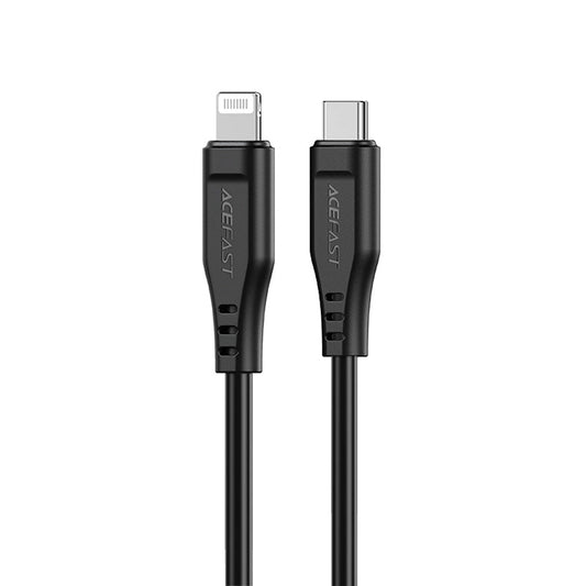 USB-C - Lightning Acefast C3-01 adat- és töltőkábel, 30W, 1.2m, Fekete