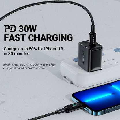 USB-C - Lightning Acefast C6-01 Display adat- és töltőkábel, 20W, 1.2m, Fekete