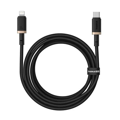 USB-C - Lightning Baseus Dura Series adat- és töltőkábel, 20W, 2m, Arany Fekete P10377800U01-02