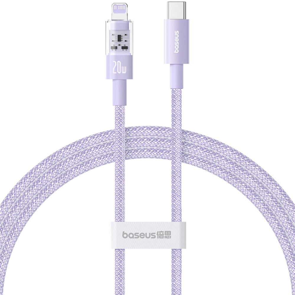 USB-C - Lightning Baseus Gem adat- és töltőkábel, 20W, 1m, Lila P10373001511-00