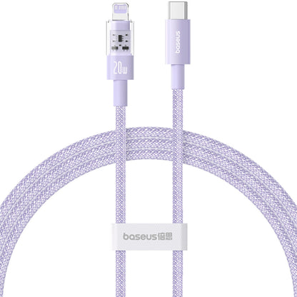 USB-C - Lightning Baseus Gem adat- és töltőkábel, 20W, 1m, Lila P10373001511-00