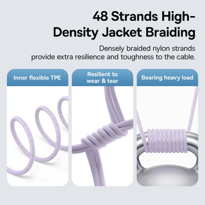 USB-C - Lightning Baseus Gem adat- és töltőkábel, 20W, 1m, Lila P10373001511-00