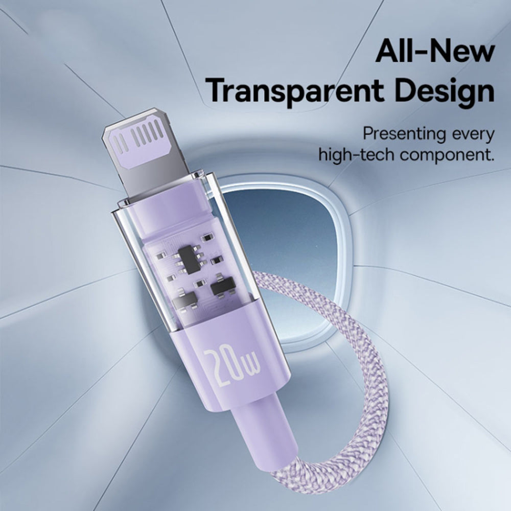 USB-C - Lightning Baseus Gem adat- és töltőkábel, 20W, 1m, Lila P10373001511-00