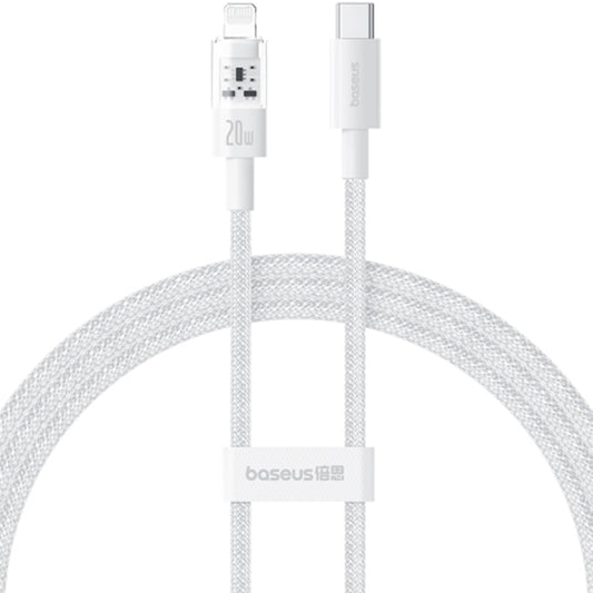 USB-C - Lightning Baseus Gem adat- és töltőkábel, 20W, 2m, fehér P10373001211-01