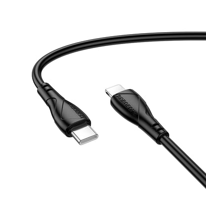 USB-C - Lightning Borofone BX121 Energy adat- és töltőkábel, 27W, 1m, Fekete