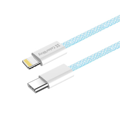 USB-C - Lightning adat- és töltőkábel ColorWay CW-CBPDCL061, 27W, 1m, Kék