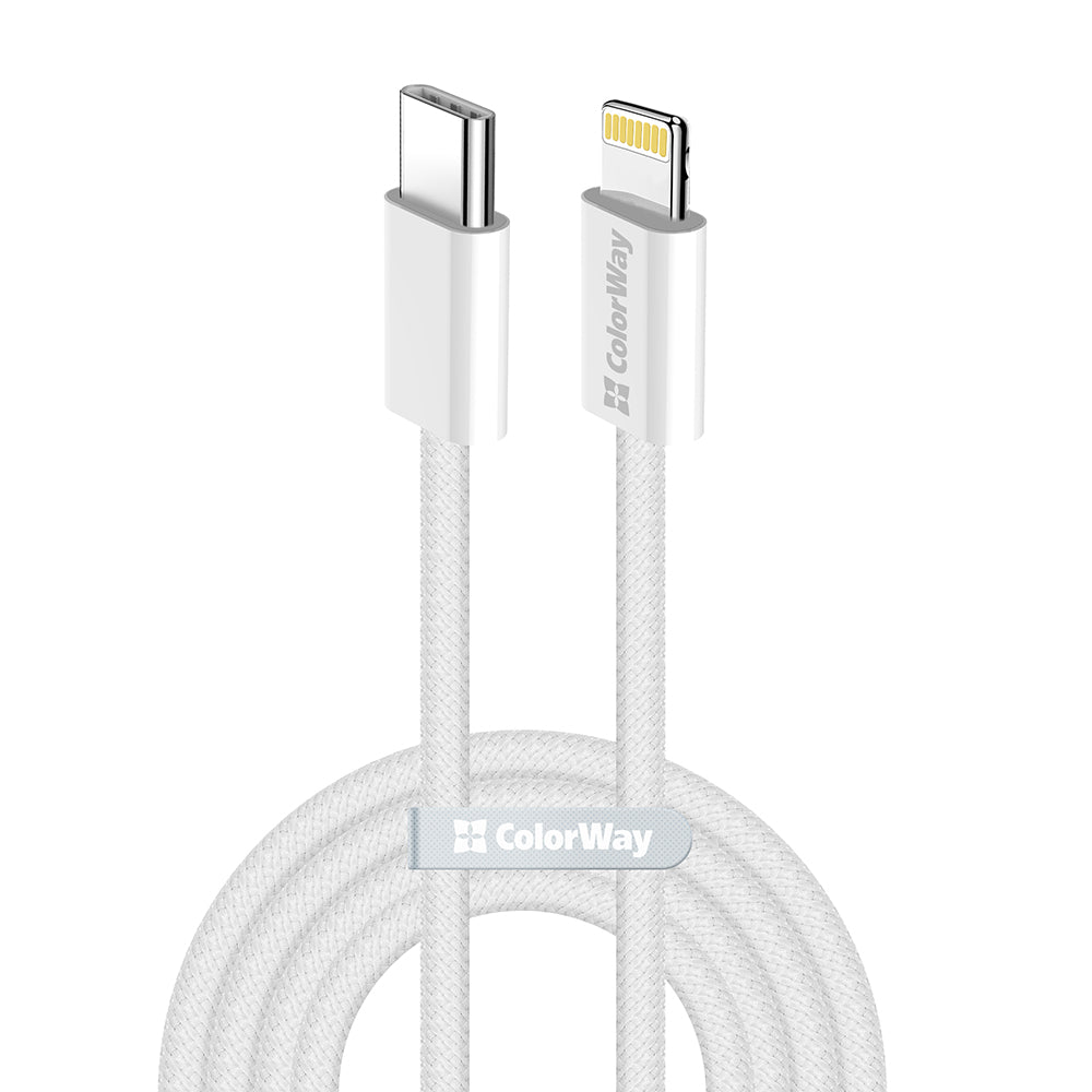 USB-C - Lightning adat- és töltőkábel ColorWay CW-CBPDCL061, 27W, 1m, szürke