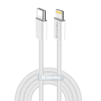 USB-C - Lightning adat- és töltőkábel ColorWay CW-CBPDCL061, 27W, 1m, szürke