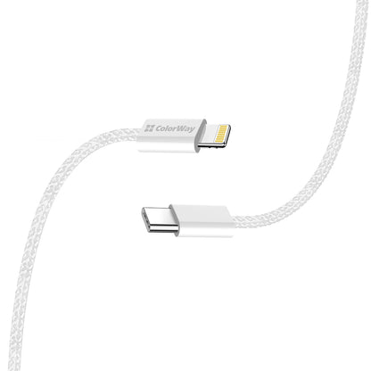 USB-C - Lightning adat- és töltőkábel ColorWay CW-CBPDCL061, 27W, 1m, szürke
