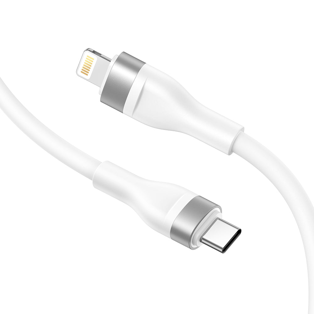 USB-C - Lightning Lito LD02CL adat- és töltőkábel, 30W, 1.2m, Fehér