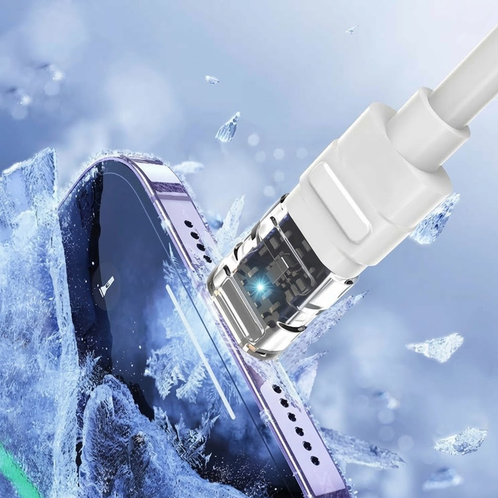 USB-C - Lightning Lito LD05 adat- és töltőkábel, 27W, 1m, fehér