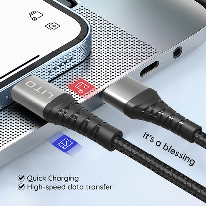 USB-C - Lightning Lito LD08CL adat- és töltőkábel, 27W, 1m, Fekete