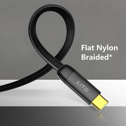 USB-C - Lightning Lito LD11CL adat- és töltőkábel, 30W, 1m, Fekete