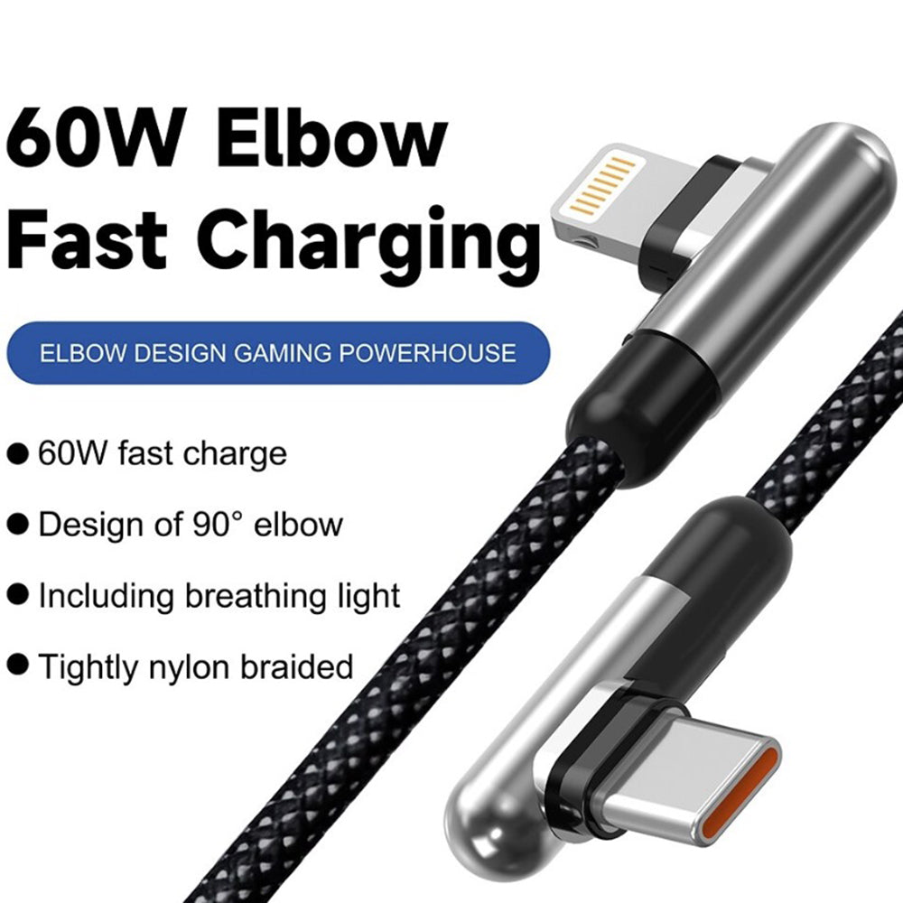 USB-C - Lightning adat- és töltőkábel Lito LD13CL, 30W, 1m, fekete