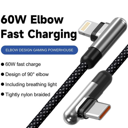 USB-C - Lightning adat- és töltőkábel Lito LD13CL, 30W, 1m, fekete