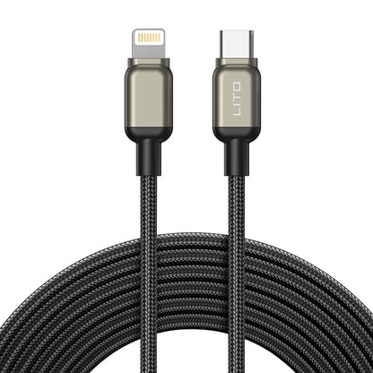 USB-C - Lightning Lito LD17 adat- és töltőkábel, 20W, 1m, Fekete