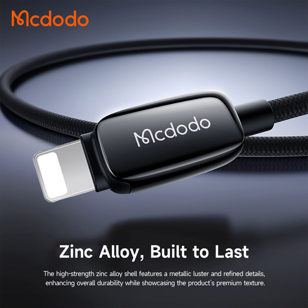USB-C - Lightning McDodo CA-0050 adat- és töltőkábel, 36W, 1.2m, Fekete