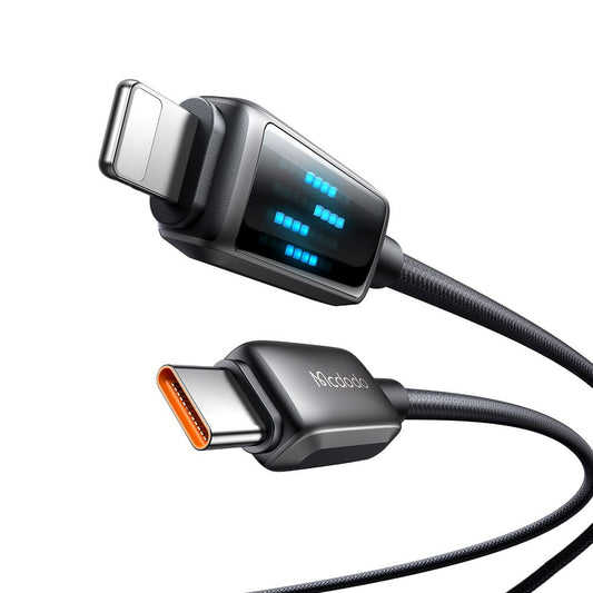 USB-C - Lightning McDodo CA-2630 Display adat- és töltőkábel, 36W, 1.2m, Fekete