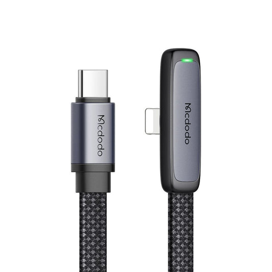 USB-C - Lightning McDodo CA-3350 Angled adat- és töltőkábel, 36W, 1.2m, Fekete