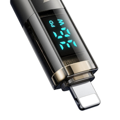 USB-C - Lightning McDodo CA-3600 adat- és töltőkábel, automatikus kikapcsolásos kijelző, 36W, 1.2m, fekete