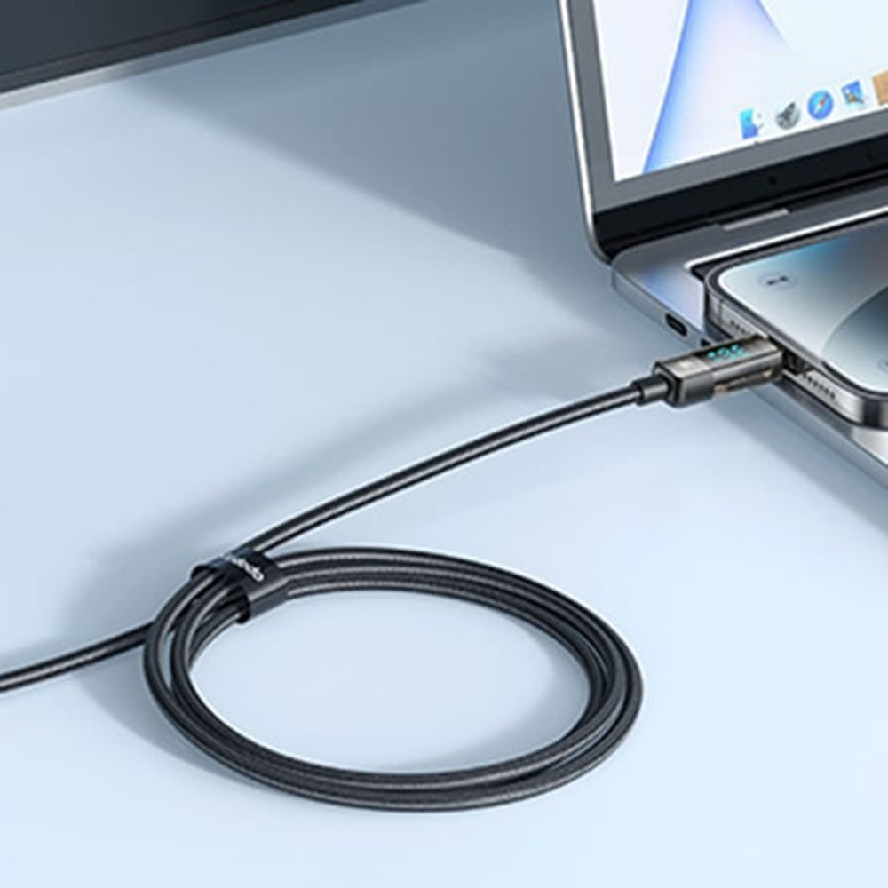 USB-C - Lightning McDodo CA-3600 adat- és töltőkábel, automatikus kikapcsolásos kijelző, 36W, 1.2m, fekete