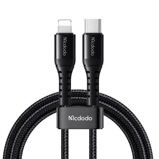 USB-C - Lightning McDodo CA-5631 adat- és töltőkábel, 36W, 1m, Fekete