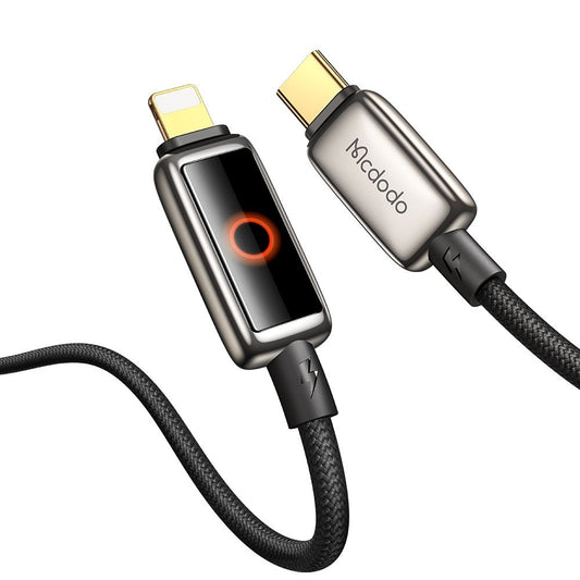 USB-C - Lightning McDodo CA-6670 Auto Power Off adat- és töltőkábel, 36W, 1.2m, Fekete