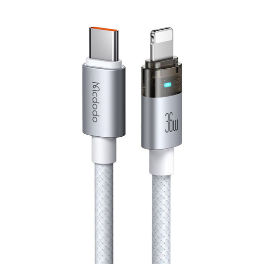 USB-C - Lightning McDodo CA-6942 adat- és töltőkábel, 36W, 1.2m, Fehér