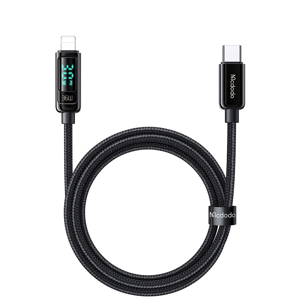 USB-C - Lightning McDodo CA-8810 Display adat- és töltőkábel, 36W, 1.2m, Fekete