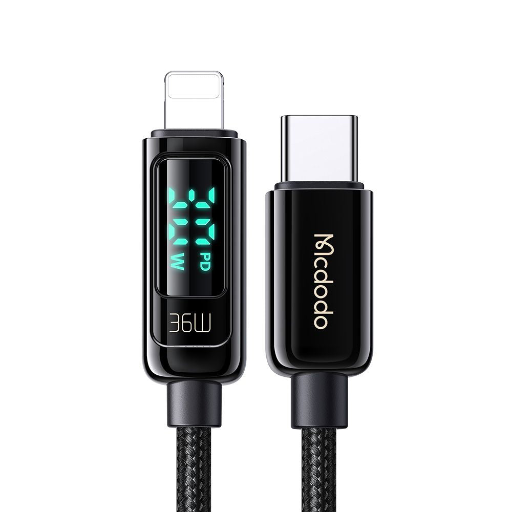 USB-C - Lightning McDodo CA-8810 Display adat- és töltőkábel, 36W, 1.2m, Fekete