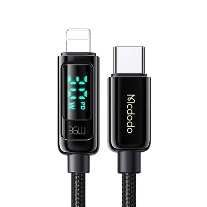 USB-C - Lightning McDodo CA-8810 Display adat- és töltőkábel, 36W, 1.2m, Fekete