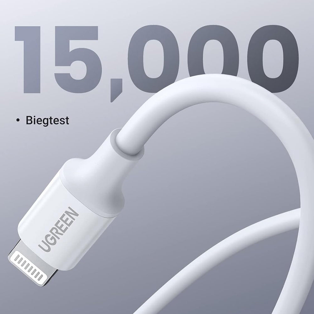 USB-C - Lightning UGREEN US171 (10493) adat- és töltőkábel, 20W, 1m, Fehér