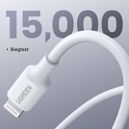 USB-C - Lightning UGREEN US171 (10493) adat- és töltőkábel, 20W, 1m, Fehér