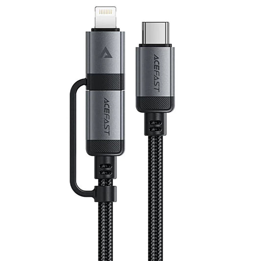 USB-C - Lightning / USB-C Acefast C20-01 adat- és töltőkábel, 60W, 1.2m, Fekete
