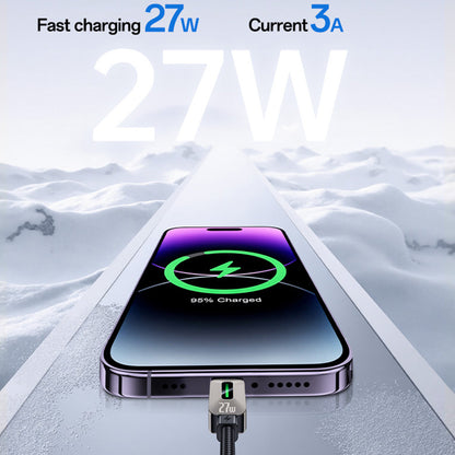USB-C - Lightning adat- és töltőkábel Yesido CA199, 27W, 1,2m, fekete